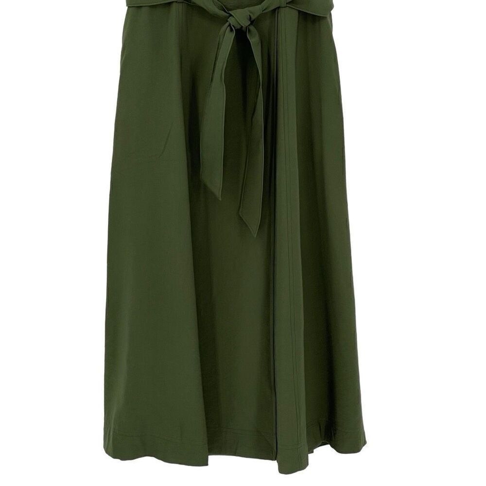 Banana Republic Factory Sleeveless Twill Wrap Maxi Dress Belted Green 6 Petite - Picture 3 of 8